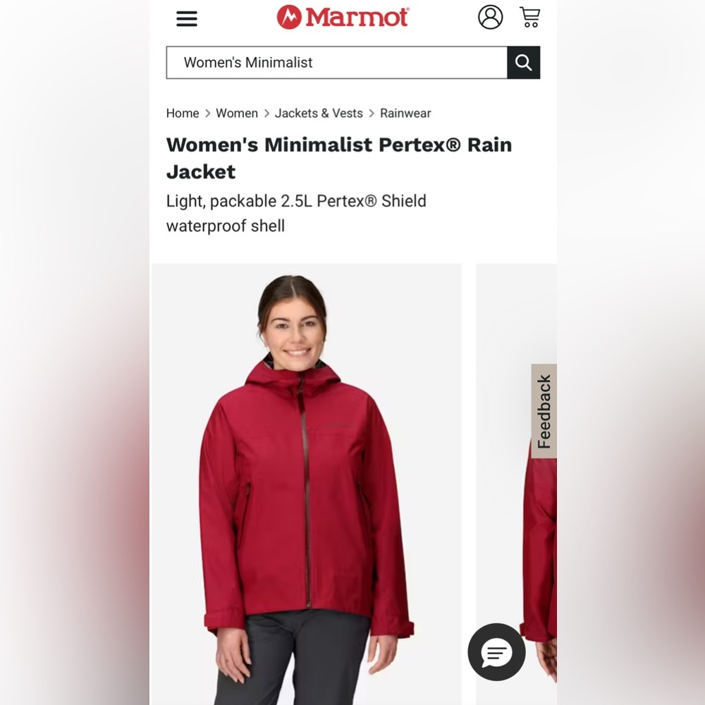 Marmot Women's Minimalist Red Rain Jacket